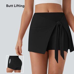 HALARA High Waisted Butt Lifting Tie Front 2-in-1 Mini Yoga Skirt - NWT